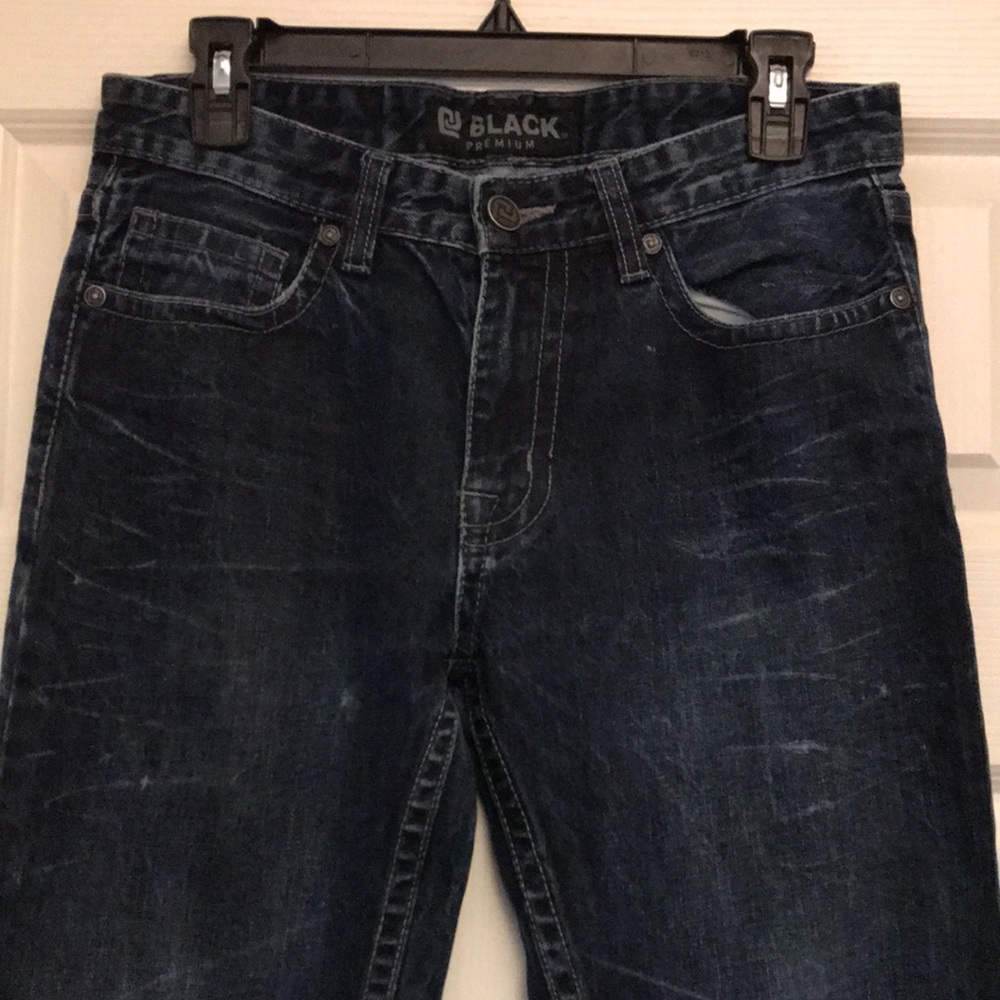 Black Premium low rise slim straight jeans size 30/32 - Picture 5 of 16